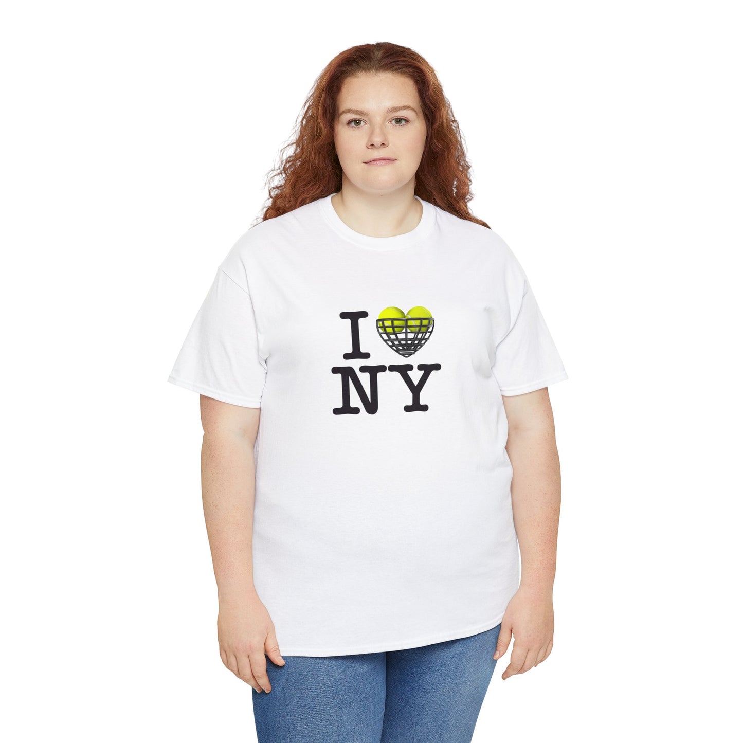 i love ny*tennis- Unisex Heavy Cotton Tee