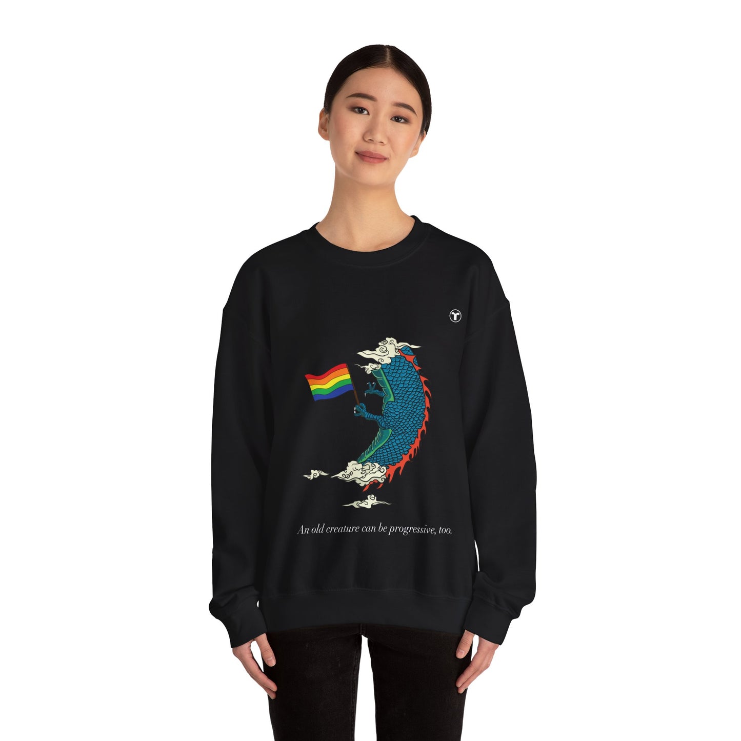 The progressive dragon- Unisex Heavy Blend™ Crewneck Sweatshirt