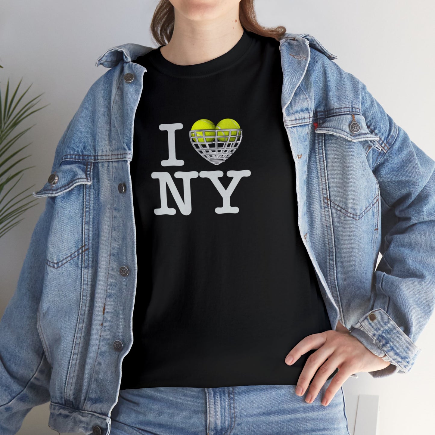 i love ny*tennis- Unisex Heavy Cotton Tee